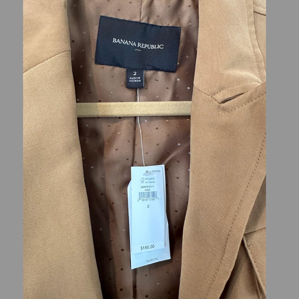 Military Double Pocket Drapey Twill Blazer with Belt - Picture 3 of 9
